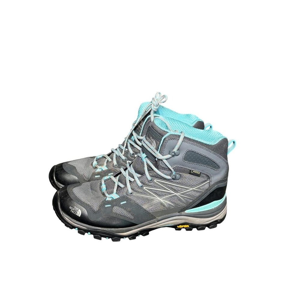 The North Face Hedgehog Fastpack Mid GTX Hiking Boots Grey Blue Womens 11
